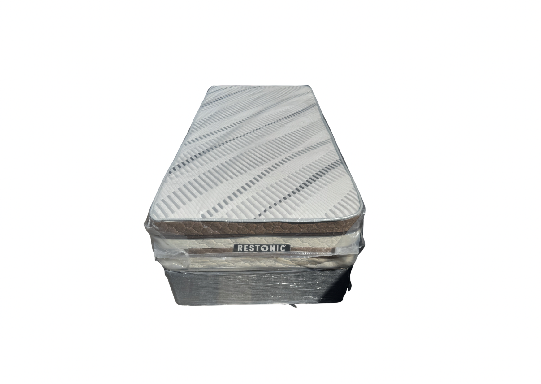 Bed of Dream " Single Bed, Mattress and Base Set - Grey & White